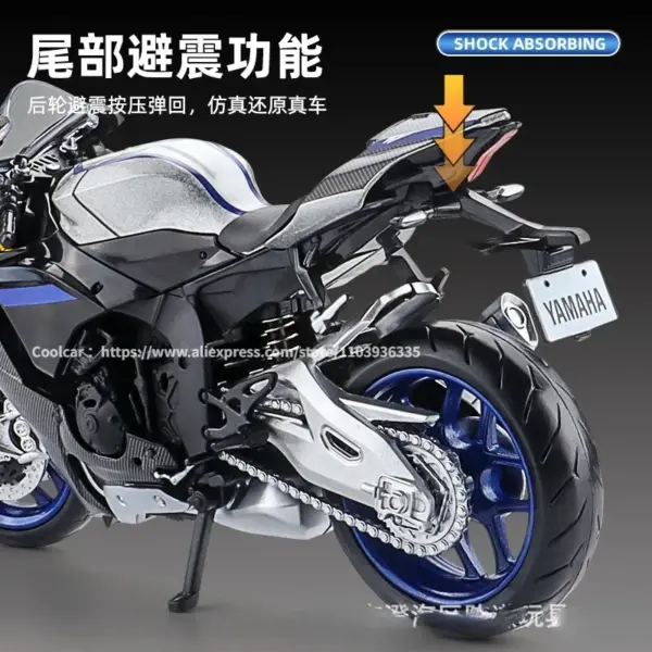 1:12 Scale Yamaha YZF-R1M Diecast Motorcycle Model - Image 3