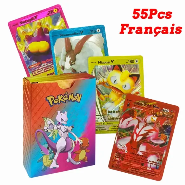 55-Pack Colorful Pokémon Gold Foil Cards Set - Image 25