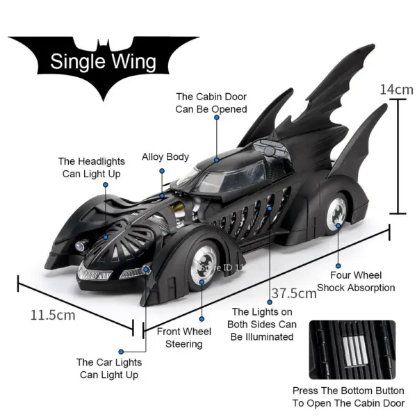 1:18 Scale 1995 1989 Batmobile Model Car - Image 2