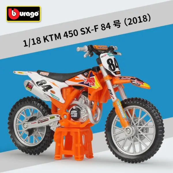 1:18 KTM 450 SX-F Factory Edition Motorcycle Model - Image 7