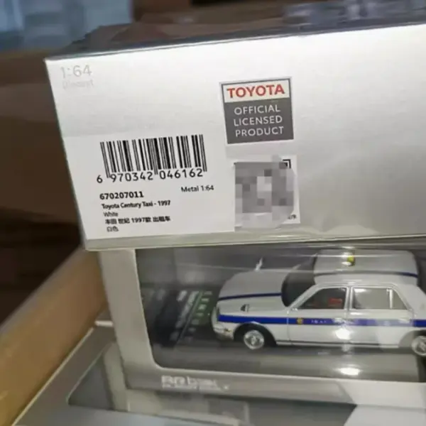 ARBOX 1/64 Toyota Century 1997 White Taxi Model - Image 5