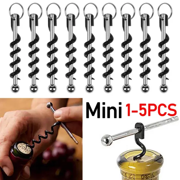 Mini Portable Wine Bottle Opener with Keychain - Image 3