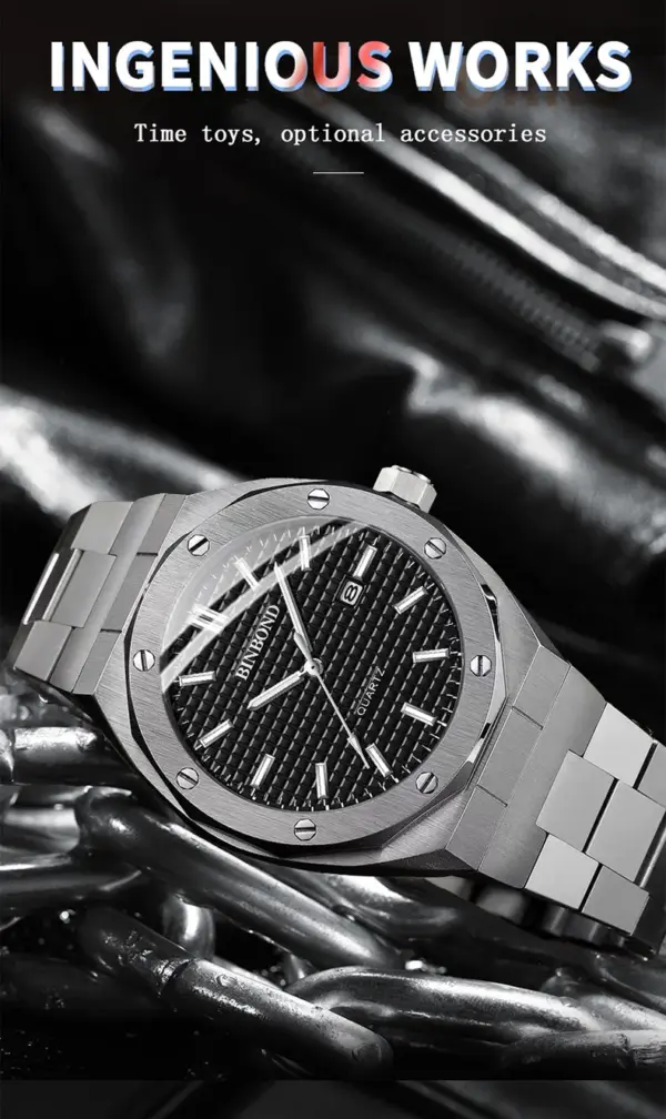 BINBONG B0233 Quartz Men's Watch Stainless Steel - Image 3