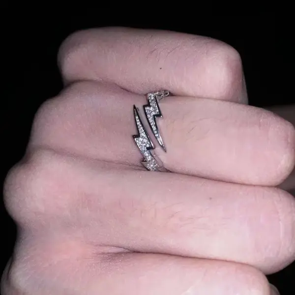 Silver Smiley Face Adjustable Ring for Women - Image 10