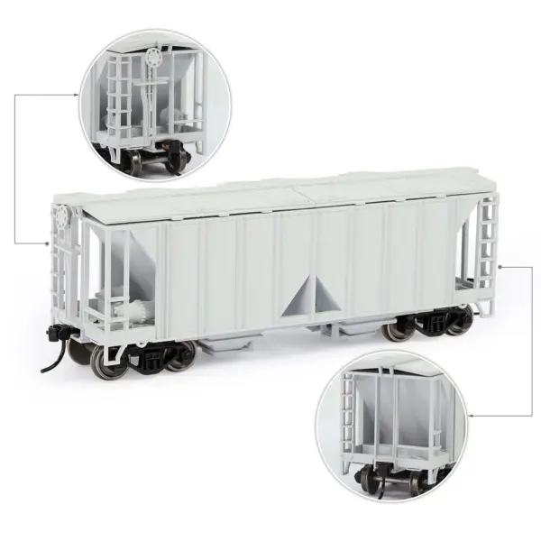 HO Scale 2-Bay Covered Hopper Car Model - Image 11