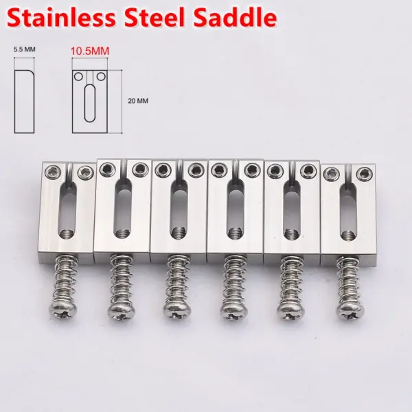 Brass and Stainless Steel Guitar Bridge Set - Image 19