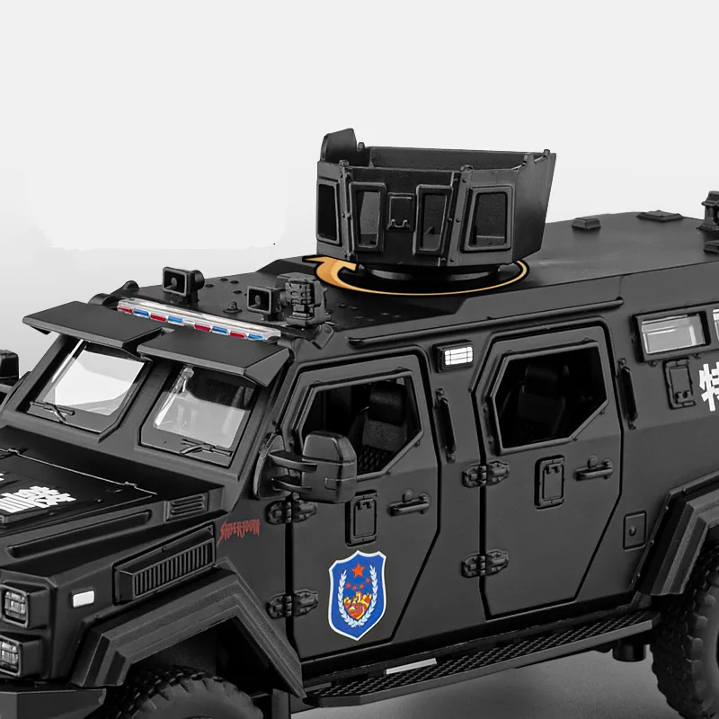 1:32 Alloy Police Armored Car Model 3 1:32 Alloy Police Armored Car Model - Image 3