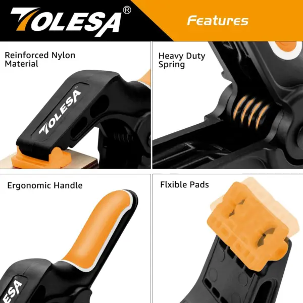 TOLESA 4 Inch Heavy Duty Spring Clamps Set - Image 4