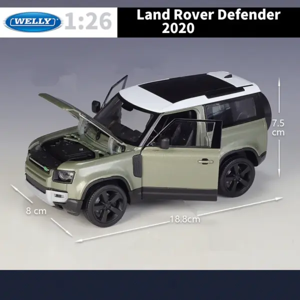 Welly 1:26 Land Rover Defender 90 Diecast Model - Image 4
