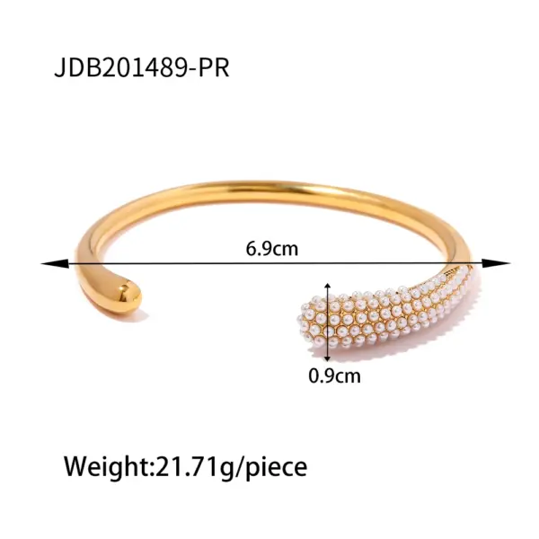 Trendy Stainless Steel Geometric Bangle Bracelet - Image 15