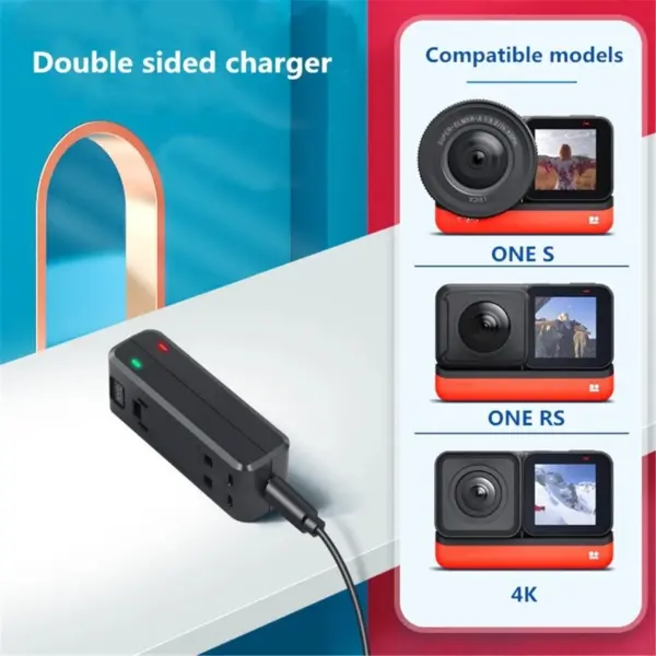Dual Charger for Insta360 ONE R RS Batteries - Image 2