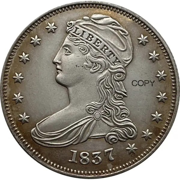 Silver-Plated 1837 Commemorative Coin Collectible - Image 3