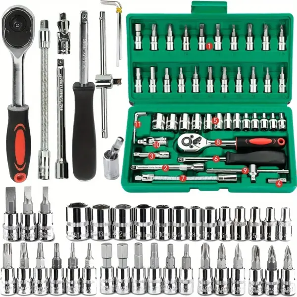 46pc 1/4 Inch Drive Socket Set