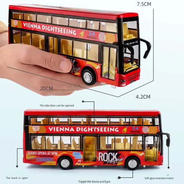 Alloy 1/36 Scale Double-Deck Bus Model - Image 6