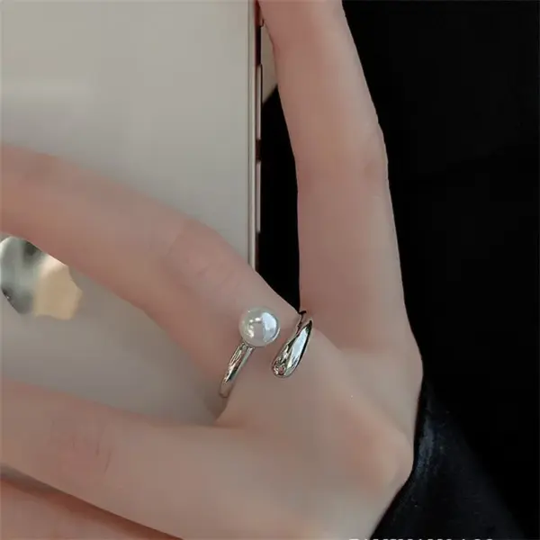 Silver Smiley Face Adjustable Ring for Women - Image 12