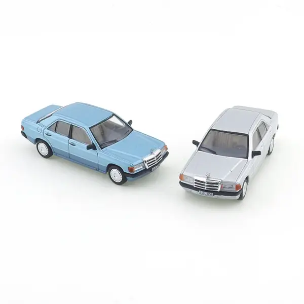 Benz 190E Blue Diecast Model Car 1:64 - Image 5