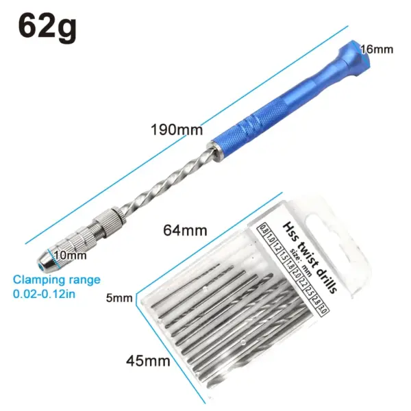Blue Semi-Automatic Hand Twist Drill Set - Image 6