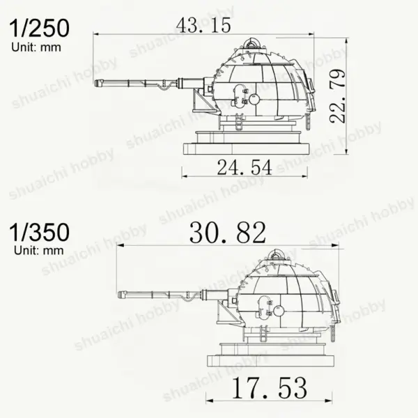 1/72 Scale Russian AK-130 Gun Turret Model - Image 6
