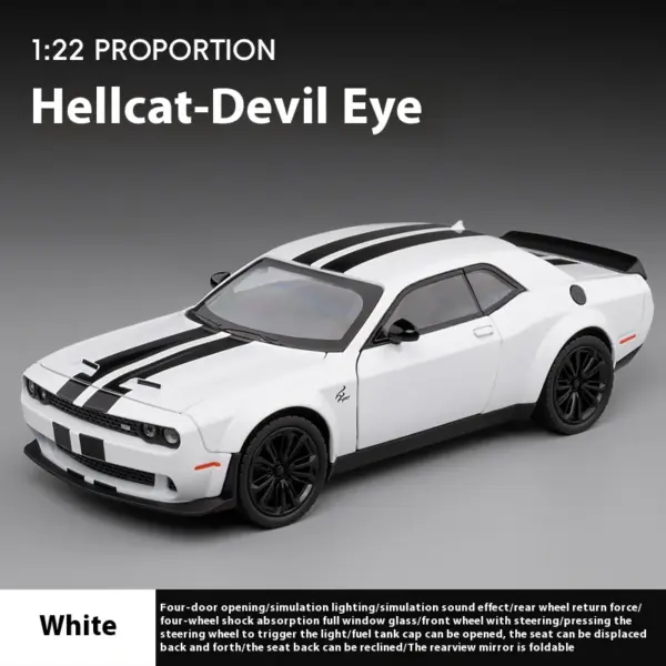 1:22 Dodge Challenger Redeye Hellcat Model Car - Image 8