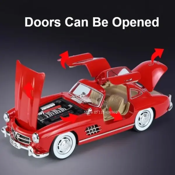 1:24 Scale Classic Diecast 300SL Car Model - Image 3