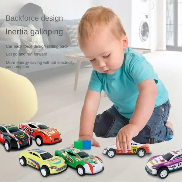 Alloy Pull-Back Car Set with Storage Bag - Image 5