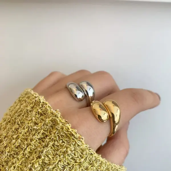 Bold Gold Silver Plated Dome Ring for Women - Image 2