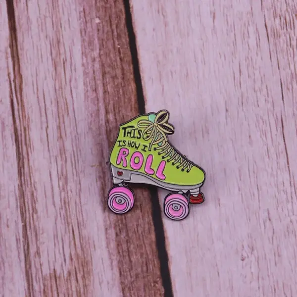 Retro Roller Skate Enamel Pin Brooch - Image 3