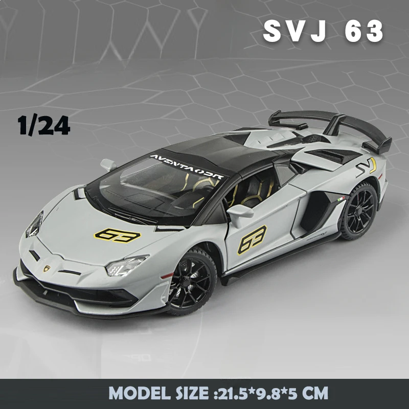1/24 Lambor Aventador SVJ 63 Diecast Model Car 9 1/24 Lambor Aventador SVJ 63 Diecast Model Car - Image 9