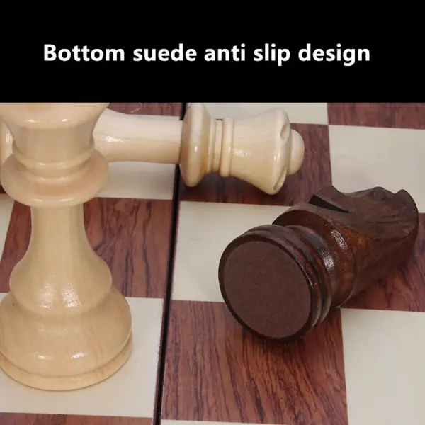 Solid Wood Chess Pieces with Folding Board - Image 4