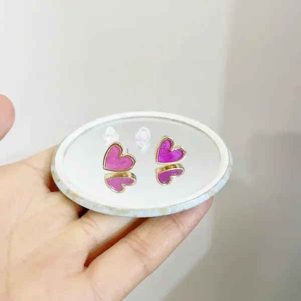 Red Heart Drop Earrings for Women - Image 15