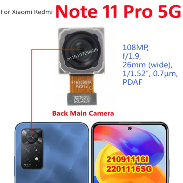 Main Back Camera for Xiaomi Redmi Note 11 Pro 5G - Image 2