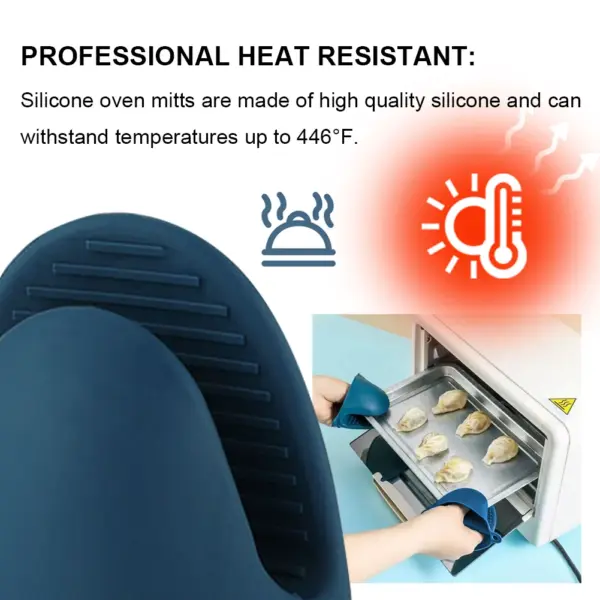 Silicone Heat Resistant Oven Mitts - 1 Pair - Image 6