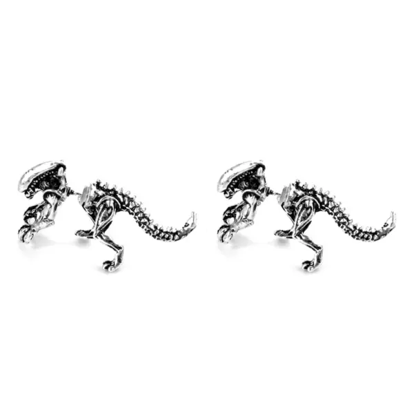 Alien 3D Black Stud Earrings for Adults - Image 3