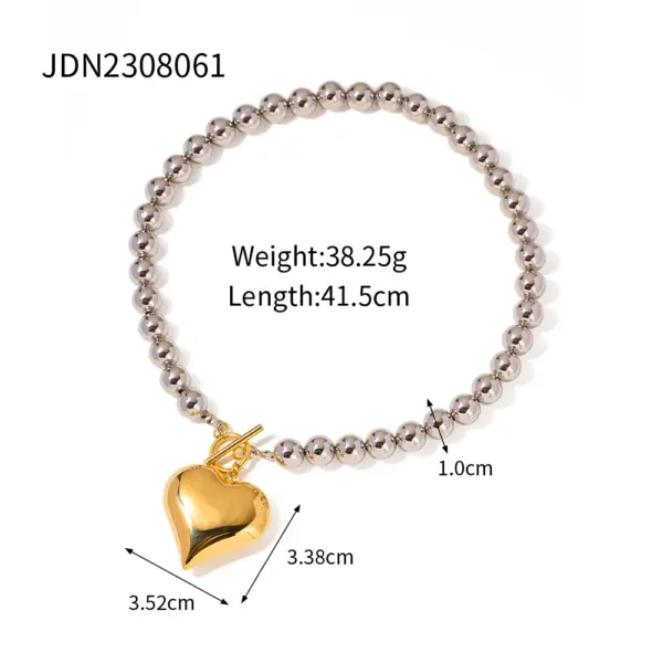 Heart-Shaped Stainless Steel Women's Necklace - Image 6