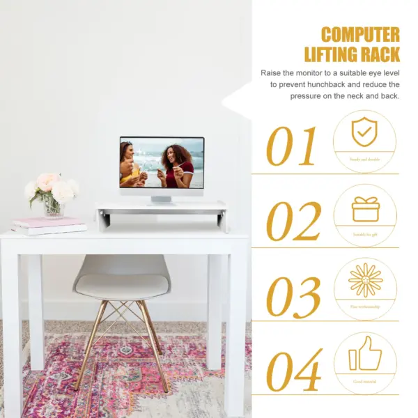 White Adjustable Laptop Monitor Stand - Image 5