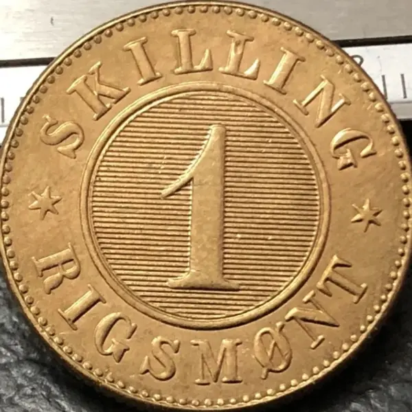 1867 Denmark 1 Skilling Coin Replica - Image 2