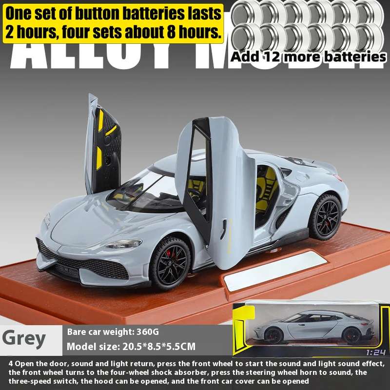 1:24 Gemera GT Diecast Model Car with Sound 8 1:24 Gemera GT Diecast Model Car with Sound - Image 8