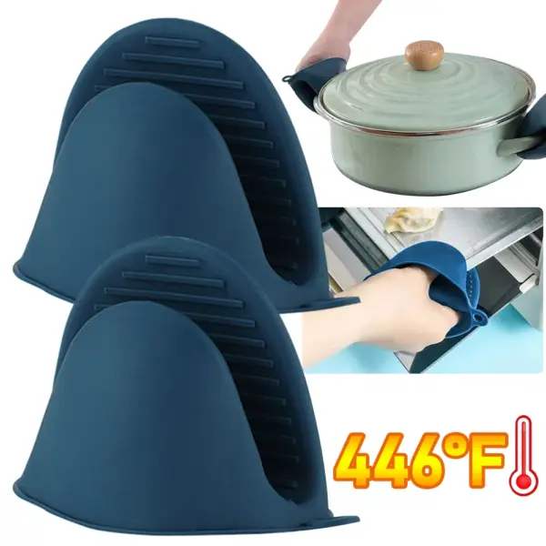 Silicone Heat Resistant Oven Mitts - 1 Pair - Image 2