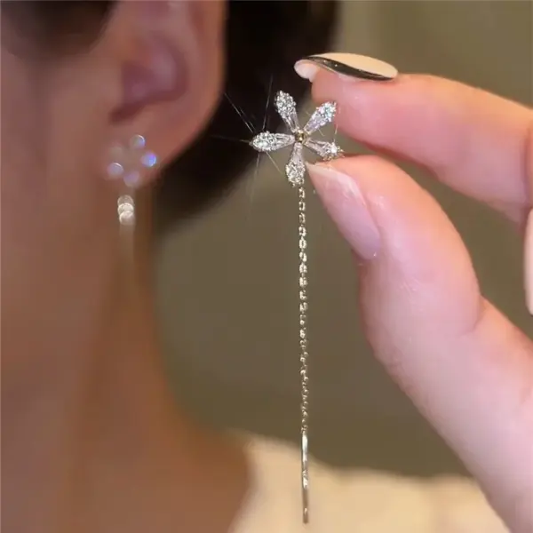 Star and Heart Long Wire Drop Earrings - Image 26
