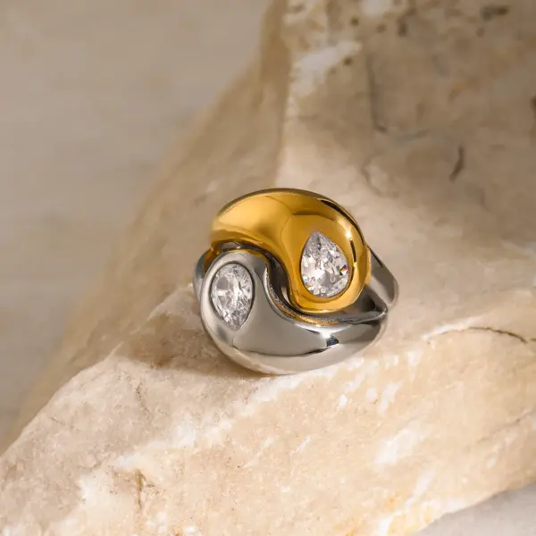 Stainless Steel Zirconia Diamond Ring for Women - Image 6