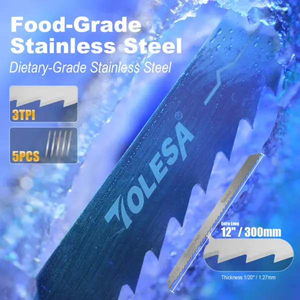 12-Inch 5-Pack Stainless Steel Saw Blades - Image 5