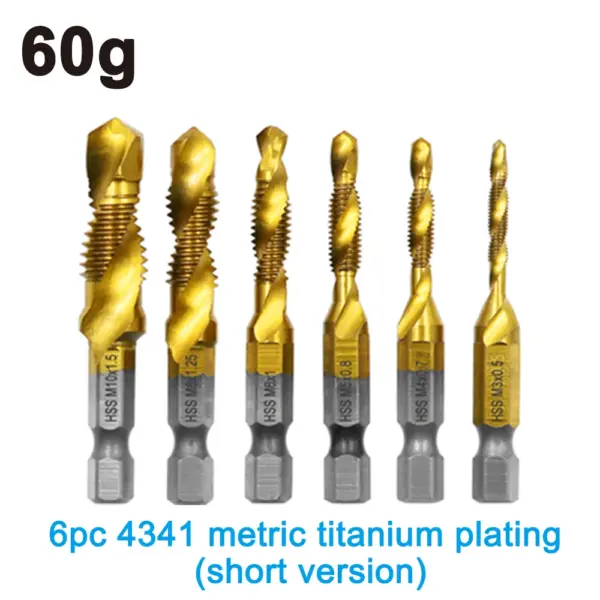 6pcs M3-M10 Titanium Plated Taps Set - Image 7