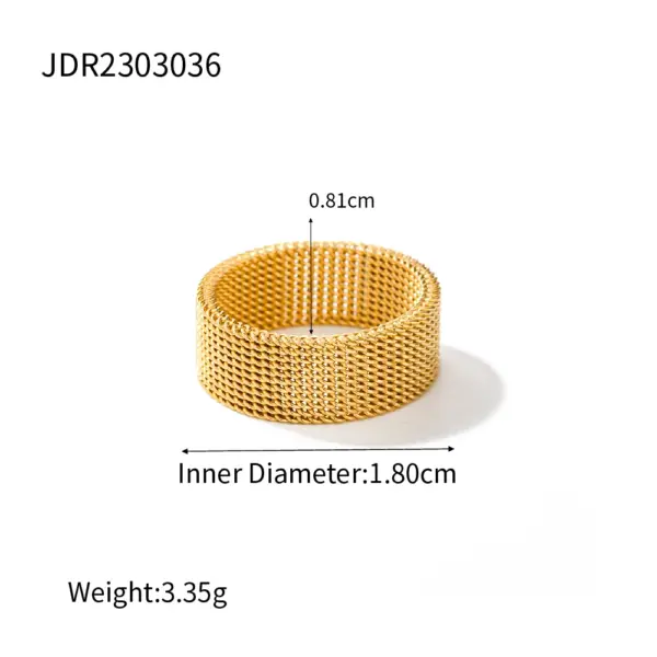 Minimalist 8mm Stainless Steel Mesh Ring - Image 7