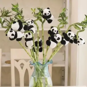 Cute Mini Panda Plush Clip Toy for Home Decor