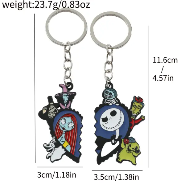 Jack and Sally Heart Keychain for Couples - Image 2