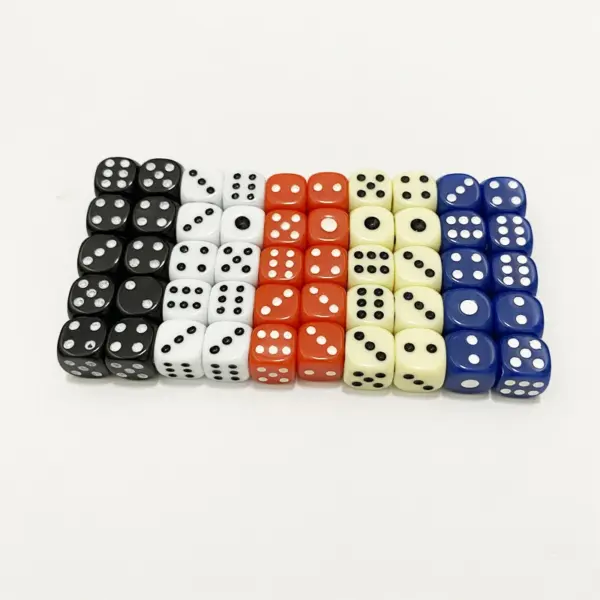 50 Pack 10mm Black and White Acrylic Dice - Image 7