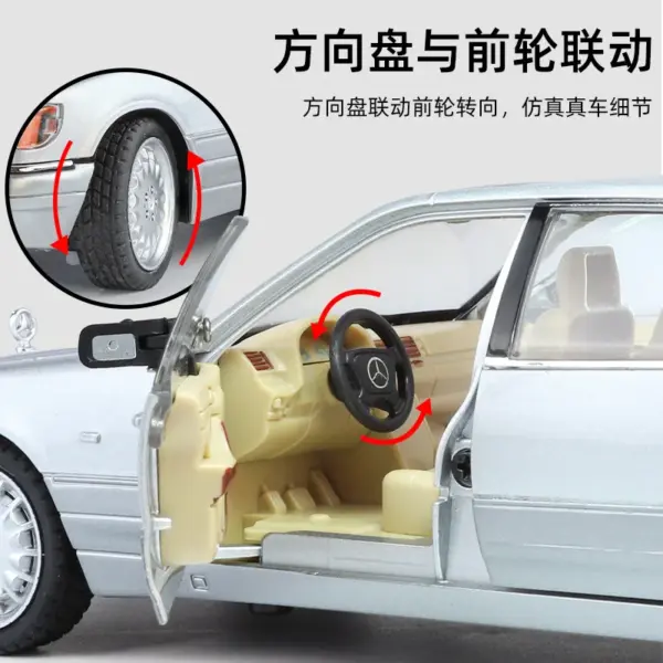 1:24 Mercedes-Benz W140 320SEL Diecast Model - Image 3