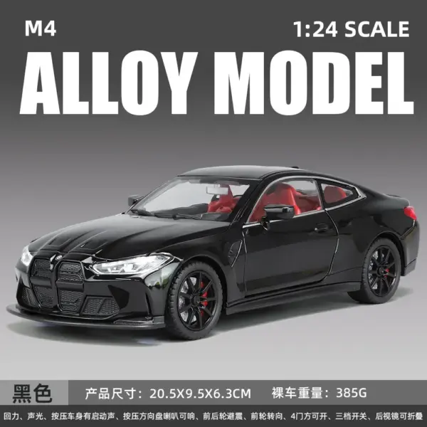 1:24 BMW M4 Diecast Sports Car Model - Image 5