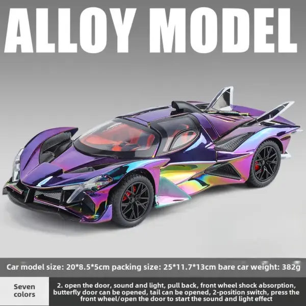 Apollo Project 1:24 Diecast Sports Car Model - Image 8