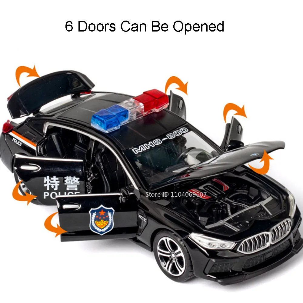 1:32 M8 M4 Police Car Model with Sound Light 6 1:32 M8 M4 Police Car Model with Sound Light - Image 6